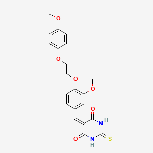molecular formula C21H20N2O6S B5123702 5-{3-methoxy-4-[2-(4-methoxyphenoxy)ethoxy]benzylidene}-2-thioxodihydro-4,6(1H,5H)-pyrimidinedione 
