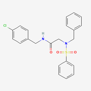 molecular formula C22H21ClN2O3S B5123705 N~2~-benzyl-N~1~-(4-chlorobenzyl)-N~2~-(phenylsulfonyl)glycinamide 