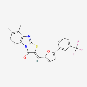 molecular formula C23H15F3N2O2S B5123736 7,8-dimethyl-2-({5-[3-(trifluoromethyl)phenyl]-2-furyl}methylene)[1,3]thiazolo[3,2-a]benzimidazol-3(2H)-one 