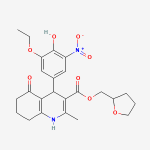 molecular formula C24H28N2O8 B5123767 tetrahydro-2-furanylmethyl 4-(3-ethoxy-4-hydroxy-5-nitrophenyl)-2-methyl-5-oxo-1,4,5,6,7,8-hexahydro-3-quinolinecarboxylate 
