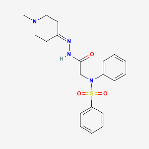 molecular formula C20H24N4O3S B5123782 N-{2-[2-(1-methyl-4-piperidinylidene)hydrazino]-2-oxoethyl}-N-phenylbenzenesulfonamide 