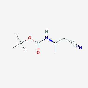 molecular formula C9H16N2O2 B051238 (R)-叔丁基(1-氰基丙烷-2-基)氨基甲酸酯 CAS No. 170367-68-7