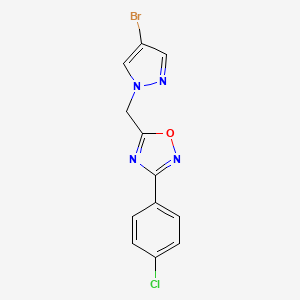 molecular formula C12H8BrClN4O B5123803 5-[(4-bromo-1H-pyrazol-1-yl)methyl]-3-(4-chlorophenyl)-1,2,4-oxadiazole 