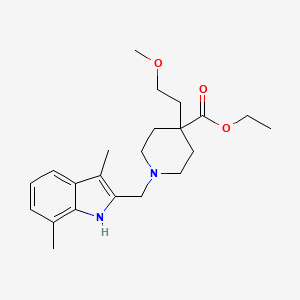 molecular formula C22H32N2O3 B5123805 ethyl 1-[(3,7-dimethyl-1H-indol-2-yl)methyl]-4-(2-methoxyethyl)-4-piperidinecarboxylate 