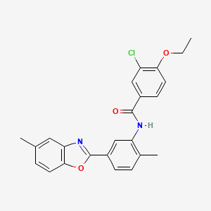 molecular formula C24H21ClN2O3 B5123817 3-chloro-4-ethoxy-N-[2-methyl-5-(5-methyl-1,3-benzoxazol-2-yl)phenyl]benzamide 
