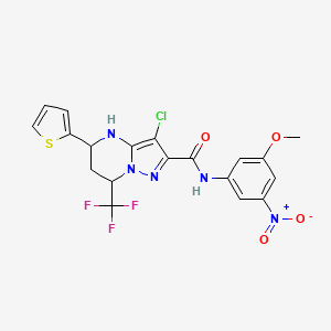 molecular formula C19H15ClF3N5O4S B5123851 3-chloro-N-(3-methoxy-5-nitrophenyl)-5-(2-thienyl)-7-(trifluoromethyl)-4,5,6,7-tetrahydropyrazolo[1,5-a]pyrimidine-2-carboxamide 