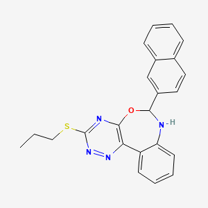 molecular formula C23H20N4OS B5123855 6-(2-naphthyl)-3-(propylthio)-6,7-dihydro[1,2,4]triazino[5,6-d][3,1]benzoxazepine 