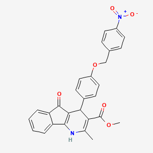 molecular formula C28H22N2O6 B5123865 methyl 2-methyl-4-{4-[(4-nitrobenzyl)oxy]phenyl}-5-oxo-4,5-dihydro-1H-indeno[1,2-b]pyridine-3-carboxylate 