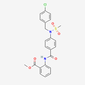 molecular formula C23H21ClN2O5S B5123893 methyl 2-({4-[(4-chlorobenzyl)(methylsulfonyl)amino]benzoyl}amino)benzoate 