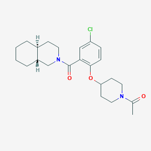 molecular formula C23H31ClN2O3 B5123909 (4aS*,8aR*)-2-{2-[(1-acetyl-4-piperidinyl)oxy]-5-chlorobenzoyl}decahydroisoquinoline 