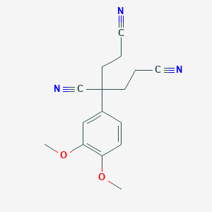 molecular formula C16H17N3O2 B512392 3-(3,4-Dimethoxyphenyl)pentane-1,3,5-tricarbonitrile CAS No. 127581-20-8