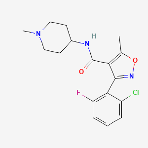molecular formula C17H19ClFN3O2 B5123932 3-(2-chloro-6-fluorophenyl)-5-methyl-N-(1-methyl-4-piperidinyl)-4-isoxazolecarboxamide 