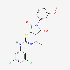 molecular formula C20H19Cl2N3O3S B5123969 1-(3-methoxyphenyl)-2,5-dioxo-3-pyrrolidinyl N'-(3,5-dichlorophenyl)-N-ethylimidothiocarbamate 
