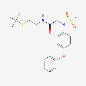 molecular formula C21H28N2O4S2 B5123978 N~1~-[2-(tert-butylthio)ethyl]-N~2~-(methylsulfonyl)-N~2~-(4-phenoxyphenyl)glycinamide 