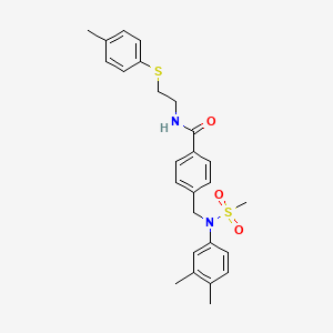 molecular formula C26H30N2O3S2 B5124024 4-{[(3,4-dimethylphenyl)(methylsulfonyl)amino]methyl}-N-{2-[(4-methylphenyl)thio]ethyl}benzamide 