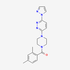 molecular formula C20H22N6O B5124045 3-[4-(2,4-dimethylbenzoyl)-1-piperazinyl]-6-(1H-pyrazol-1-yl)pyridazine 