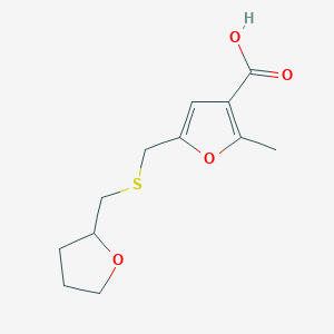 molecular formula C12H16O4S B5124055 2-methyl-5-{[(tetrahydro-2-furanylmethyl)thio]methyl}-3-furoic acid 