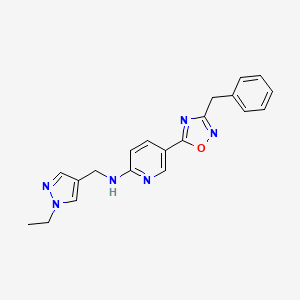 molecular formula C20H20N6O B5124060 5-(3-benzyl-1,2,4-oxadiazol-5-yl)-N-[(1-ethyl-1H-pyrazol-4-yl)methyl]-2-pyridinamine 