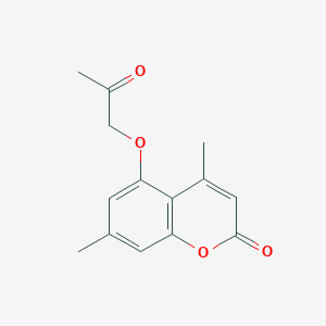 molecular formula C14H14O4 B5124061 4,7-dimethyl-5-(2-oxopropoxy)-2H-chromen-2-one 