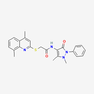 molecular formula C24H24N4O2S B5124070 N-(1,5-dimethyl-3-oxo-2-phenyl-2,3-dihydro-1H-pyrazol-4-yl)-2-[(4,8-dimethyl-2-quinolinyl)thio]acetamide 