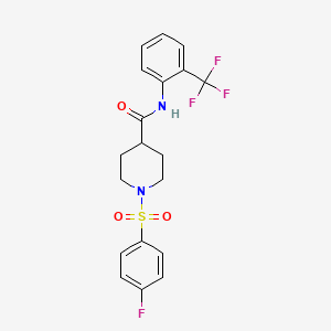 1-[(4-fluorophenyl)sulfonyl]-N-[2-(trifluoromethyl)phenyl]-4-piperidinecarboxamide