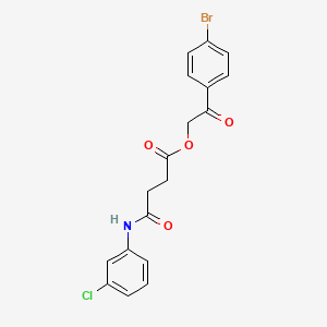 molecular formula C18H15BrClNO4 B5124128 2-(4-bromophenyl)-2-oxoethyl 4-[(3-chlorophenyl)amino]-4-oxobutanoate 