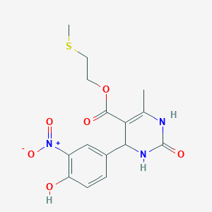 molecular formula C15H17N3O6S B5124142 2-(methylthio)ethyl 4-(4-hydroxy-3-nitrophenyl)-6-methyl-2-oxo-1,2,3,4-tetrahydro-5-pyrimidinecarboxylate 