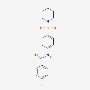 molecular formula C18H19IN2O3S B5124148 4-iodo-N-[4-(1-piperidinylsulfonyl)phenyl]benzamide 