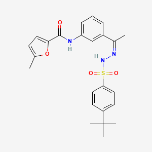 molecular formula C24H27N3O4S B5124166 N-(3-{N-[(4-tert-butylphenyl)sulfonyl]ethanehydrazonoyl}phenyl)-5-methyl-2-furamide 