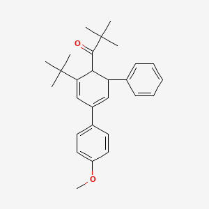 molecular formula C28H34O2 B5124182 1-[2-tert-butyl-4-(4-methoxyphenyl)-6-phenyl-2,4-cyclohexadien-1-yl]-2,2-dimethyl-1-propanone 