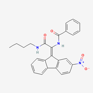 molecular formula C26H23N3O4 B5124196 N-[2-(butylamino)-1-(2-nitro-9H-fluoren-9-ylidene)-2-oxoethyl]benzamide 
