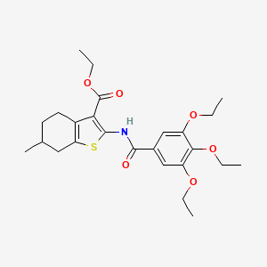 molecular formula C25H33NO6S B5124208 ethyl 6-methyl-2-[(3,4,5-triethoxybenzoyl)amino]-4,5,6,7-tetrahydro-1-benzothiophene-3-carboxylate 