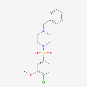 molecular formula C18H21ClN2O3S B512421 1-Benzyl-4-(4-chloro-3-methoxyphenyl)sulfonylpiperazine CAS No. 457961-50-1