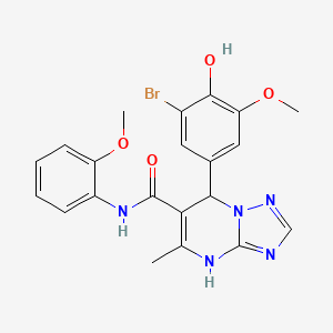 molecular formula C21H20BrN5O4 B5124242 7-(3-bromo-4-hydroxy-5-methoxyphenyl)-N-(2-methoxyphenyl)-5-methyl-4,7-dihydro[1,2,4]triazolo[1,5-a]pyrimidine-6-carboxamide 