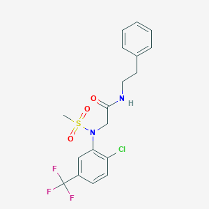 molecular formula C18H18ClF3N2O3S B5124251 N~2~-[2-chloro-5-(trifluoromethyl)phenyl]-N~2~-(methylsulfonyl)-N~1~-(2-phenylethyl)glycinamide 