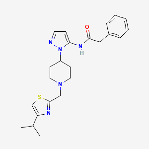 molecular formula C23H29N5OS B5124266 N-(1-{1-[(4-isopropyl-1,3-thiazol-2-yl)methyl]-4-piperidinyl}-1H-pyrazol-5-yl)-2-phenylacetamide 