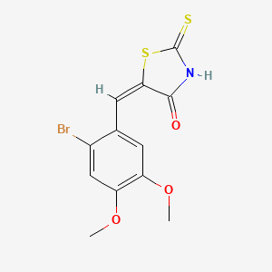 molecular formula C12H10BrNO3S2 B5124271 5-(2-bromo-4,5-dimethoxybenzylidene)-2-thioxo-1,3-thiazolidin-4-one 
