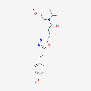 molecular formula C20H29N3O4 B5124282 N-isopropyl-N-(2-methoxyethyl)-3-{5-[2-(4-methoxyphenyl)ethyl]-1,3,4-oxadiazol-2-yl}propanamide 