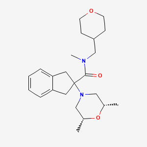 molecular formula C23H34N2O3 B5124305 2-[(2R*,6S*)-2,6-dimethyl-4-morpholinyl]-N-methyl-N-(tetrahydro-2H-pyran-4-ylmethyl)-2-indanecarboxamide 