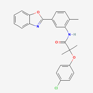 molecular formula C24H21ClN2O3 B5124324 N-[5-(1,3-benzoxazol-2-yl)-2-methylphenyl]-2-(4-chlorophenoxy)-2-methylpropanamide 