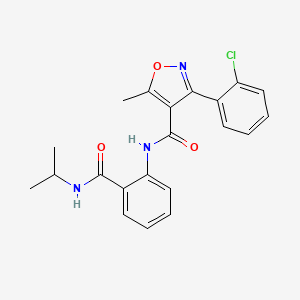 molecular formula C21H20ClN3O3 B5124333 3-(2-chlorophenyl)-N-{2-[(isopropylamino)carbonyl]phenyl}-5-methyl-4-isoxazolecarboxamide 
