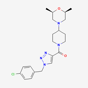 molecular formula C21H28ClN5O2 B5124346 (2R*,6S*)-4-(1-{[1-(4-chlorobenzyl)-1H-1,2,3-triazol-4-yl]carbonyl}-4-piperidinyl)-2,6-dimethylmorpholine 