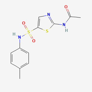 molecular formula C12H13N3O3S2 B5124350 N-(5-{[(4-methylphenyl)amino]sulfonyl}-1,3-thiazol-2-yl)acetamide 