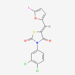 molecular formula C14H6Cl2INO3S B5124383 3-(3,4-dichlorophenyl)-5-[(5-iodo-2-furyl)methylene]-1,3-thiazolidine-2,4-dione 