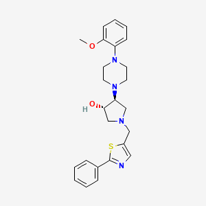molecular formula C25H30N4O2S B5124395 (3S*,4S*)-4-[4-(2-methoxyphenyl)-1-piperazinyl]-1-[(2-phenyl-1,3-thiazol-5-yl)methyl]-3-pyrrolidinol 