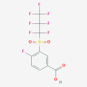 molecular formula C10H4F8O4S B5124405 4-fluoro-3-[(heptafluoropropyl)sulfonyl]benzoic acid 