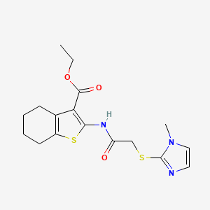ethyl 2-({[(1-methyl-1H-imidazol-2-yl)thio]acetyl}amino)-4,5,6,7-tetrahydro-1-benzothiophene-3-carboxylate