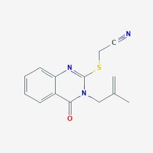 molecular formula C14H13N3OS B5124431 {[3-(2-methyl-2-propen-1-yl)-4-oxo-3,4-dihydro-2-quinazolinyl]thio}acetonitrile 