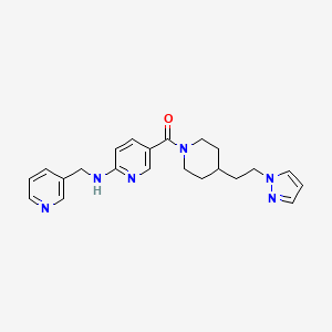 molecular formula C22H26N6O B5124440 5-({4-[2-(1H-pyrazol-1-yl)ethyl]-1-piperidinyl}carbonyl)-N-(3-pyridinylmethyl)-2-pyridinamine 
