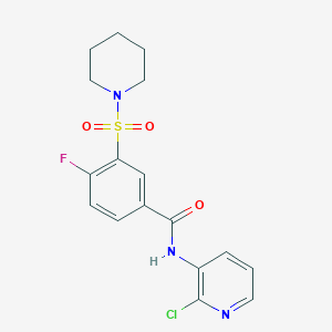 molecular formula C17H17ClFN3O3S B5124451 N-(2-chloro-3-pyridinyl)-4-fluoro-3-(1-piperidinylsulfonyl)benzamide 